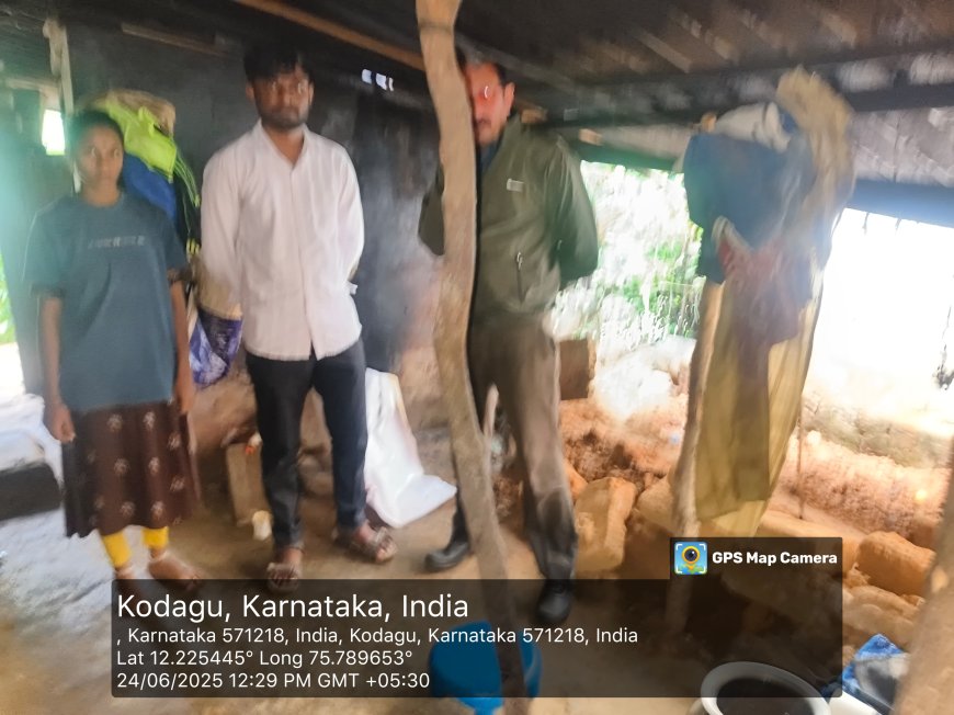 ವಿರಾಜಪೇಟೆ: ಮಳೆಯಿಂದಾಗಿ ಮನೆಗೆ ಸಂಪೂರ್ಣ ಹಾನಿ