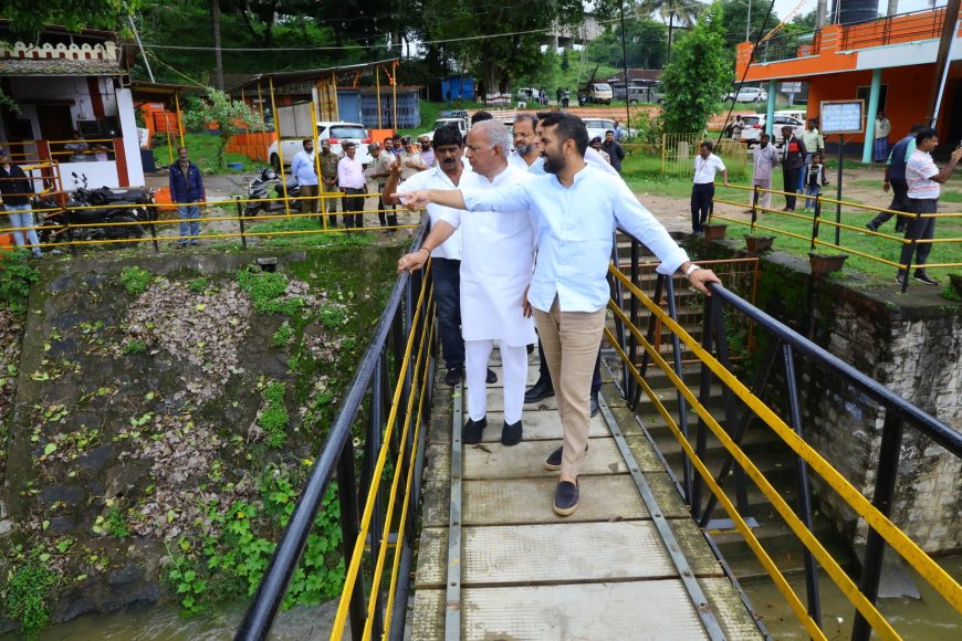 ಮಳೆ ಹಾನಿ ಪ್ರದೇಶಗಳಿಗೆ ಎನ್.ಎಸ್.ಭೋಸರಾಜು ಭೇಟಿ, ಪರಿಶೀಲನೆ: ಕೊಡಗು ಜಿಲ್ಲೆಗೆ 100 ಕೋಟಿ ರೂ ಬಿಡುಗಡೆ: