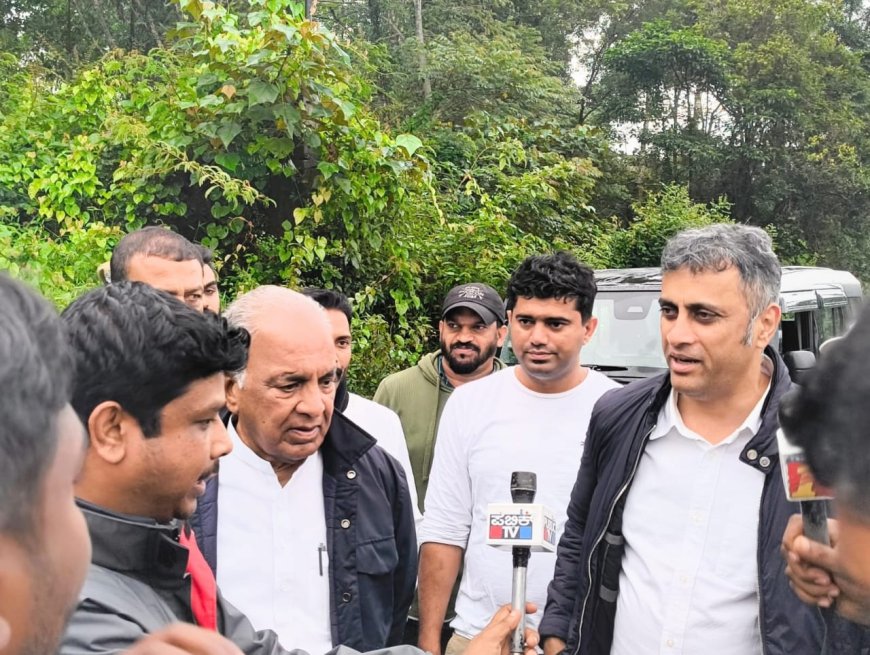 ನಾಪೋಕ್ಲು:ಚೆರಿಯಪರಂಬು ಮಳೆ ಹಾನಿ ಪ್ರದೇಶಕ್ಕೆ ಉಸ್ತುವಾರಿ ಸಚಿವರಾದ ಎನ್.ಎಸ್ ಭೋಸರಾಜು ಹಾಗೂ ಎಎಸ್ ಪೊನ್ನಣ್ಣ ಭೇಟಿ