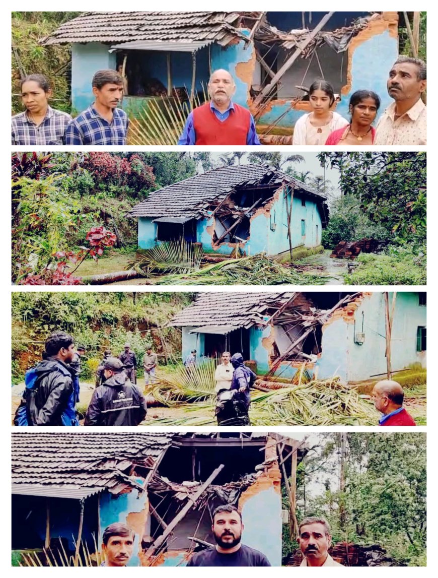 ಕಕ್ಕಬ್ಬೆ ಯುವಕಪಾಡಿ ಗ್ರಾಮದಲ್ಲಿ ಕಾಡಾನೆ ದಾಳಿಗೆ ಮನೆ ಮೇಲೆ ಉರುಳಿ ಬಿದ್ದ ತೆಂಗಿನ ಮರ,ಮನೆಯ ಮಂದಿ ಅಪಾಯದಿಂದ ಪಾರು