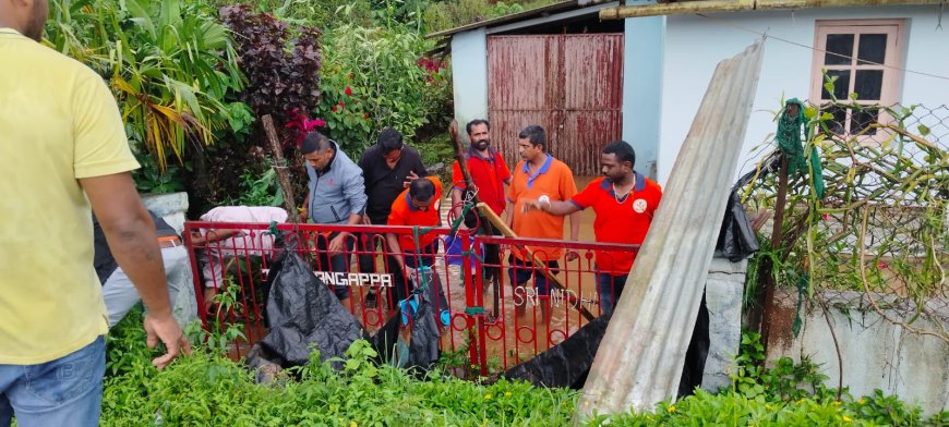 ಸೋಮವಾರಪೇಟೆ: ಮಳೆಯಿಂದಾಗಿ ಜಲಾವೃತಗೊಂಡ ಮನೆಯವರ ನೆರವಿಗೆ ಬಂದ ಧರ್ಮಸ್ಥಳ ಗ್ರಾಮಾಭಿವೃದ್ಧಿ ಶೌರ್ಯ ತಂಡ