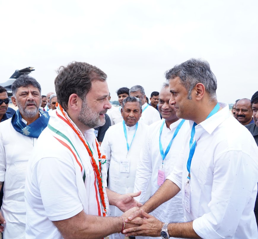 ಬೆಂಗಳೂರು: ರಾಹುಲ್ ಗಾಂಧಿಯವರನ್ನು ಸ್ವಾಗತಿಸಿದ ಶಾಸಕ ಎ.ಎಸ್ ಪೊನ್ನಣ್ಣ
