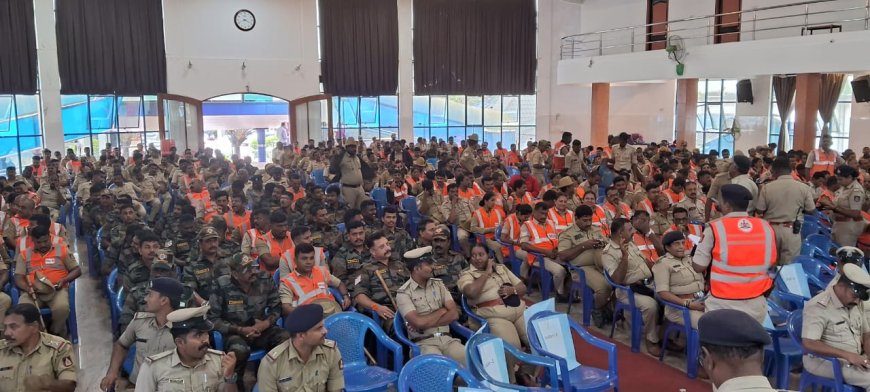 ವಿರಾಜಪೇಟೆ: ಸುಗಮ ಶೋಭಯಾತ್ರೆಗೆ 1200 ಮಂದಿ ಪೊಲೀಸ್ ಸಿಬ್ಬಂದಿಗಳ ಕಾರ್ಯನಿರ್ವಹಣೆ