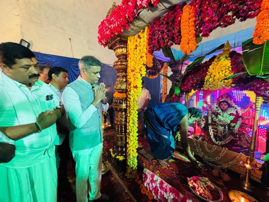 ಶ್ರೀ ಚಾಮುಂಡೇಶ್ವರಿ ದೇವಿ ಪ್ರತಿಷ್ಠಾಪನೆ: ಶಾಸಕ ಎಎಸ್ ಪೊನ್ನಣ್ಣ ವಿಶೇಷ ಪೂಜೆ