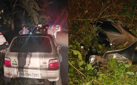 ಕುಶಾಲನಗರ:ಆನೆಕಾಡು ಬಳಿ ಕಾರು ಮತ್ತು ಸ್ಕೂಟಿ ಅಪಘಾತ: ಓರ್ವನ ಸ್ಥಿತಿ ಗಂಭೀರ