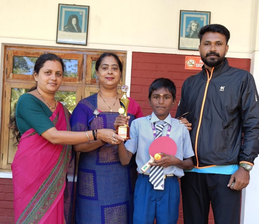ಟೇಬಲ್ ಟೆನ್ನಿಸ್ ಪಂದ್ಯದಲ್ಲಿ ರಾಜ್ಯ ಮಟ್ಟಕ್ಕೆ ಆಯ್ಕೆಯಾದ ಸರ್ವದೈವತ ಪ್ರಾಥಮಿಕ ಶಾಲೆಯ ವಿಸ್ಮಿತ್