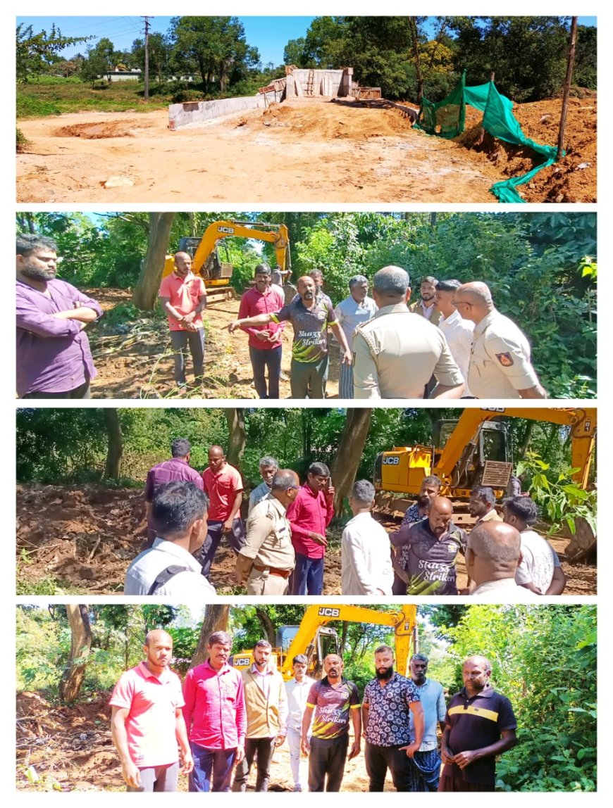 ನಾಪೋಕ್ಲು| ಚೆರಿಯಪರಂಬು ಕಲ್ಲುಮೊಟ್ಟೆ ಗ್ರಾಮದಲ್ಲಿ ಪ್ರಗತಿಯಲ್ಲಿರುವ ಸೇತುವೆ ನಿರ್ಮಾಣ ಕಾಮಗಾರಿಗೆ ಕಾವೇರಿ ನದಿ ದಡದಿಂದ ಗುಂಡಿ ಅಗೆದು ಮಣ್ಣು ಬಳಕೆ: ಗ್ರಾಮಸ್ಥರ ವಿರೋಧ