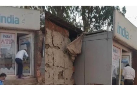 ತಳ್ಳುಗಾಡಿ ತಂದು ಎಟಿಎಂ ಯಂತ್ರವನ್ನೇ ಹೊತ್ತೊಯ್ದರು!