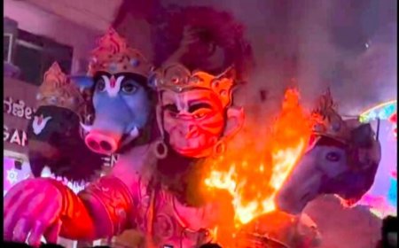 ಕುಶಾಲನಗರ:ಹನುಮ ಜಯಂತಿಯಲ್ಲಿ ಪಟಾಕಿಯಿಂದಾಗಿ  ಬೆಂಕಿಗಾಹುತಿಯಾದ ಮಂಟಪ