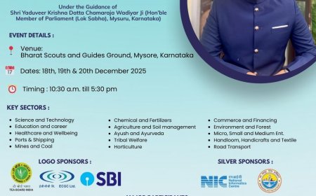 ಡಿಸೆಂಬರ್‌ 18ರಿಂದ ಮೂರು ದಿನಗಳ ಕಾಲ "ಆಸ್ಪೈರಿಂಗ್‌ ಮೈಸೂರು" ಮೆಗಾ ಪ್ರದರ್ಶನ:  ಸಂಸದ ಯದುವೀರ್‌ ಒಡೆಯರ್‌ ನೇತೃತ್ವದಲ್ಲಿ ಕೇಂದ್ರ ಸರ್ಕಾರದ ಯೋಜನೆಗಳ ಜಾಗೃತಿ ಮೂಡಿಸುವ ವೇದಿಕೆ"