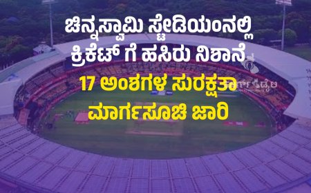 ಚಿನ್ನಸ್ವಾಮಿ ಸ್ಟೇಡಿಯಂನಲ್ಲಿ ಕ್ರಿಕೆಟ್‌ ಗೆ ಹಸಿರು ನಿಶಾನೆ  17 ಅಂಶಗಳ ಸುರಕ್ಷತಾ ಮಾರ್ಗಸೂಚಿ ಜಾರಿ