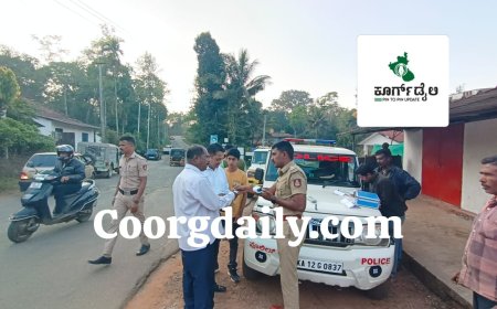 ನಾಪೋಕ್ಲು:ಟ್ರಾಫಿಕ್ ರೂಲ್ಸ್ ಬೇಕ್ರ್ ಮಾಡಿದವರಿಗೆ ಬಿತ್ತು ದಂಡ