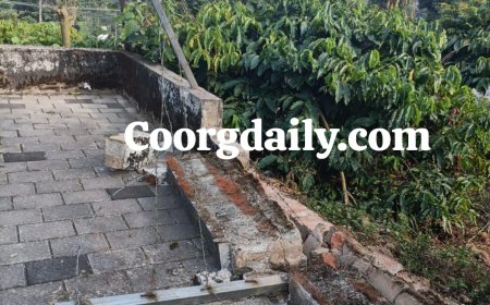 ಕಕ್ಕಬ್ಬೆ  ವಯಕೋಲ್ ಗ್ರಾಮದಲ್ಲಿ ಕಾಡಾನೆ ಹಾವಳಿಗೆ ಮನೆಯ ತಡೆಗೋಡೆ ದ್ವಂಸ