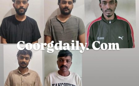 ಕುಶಾಲನಗರ: ಎಂಡಿಎಂ ಮಾರಾಟ,ಐವರ ಬಂಧನ