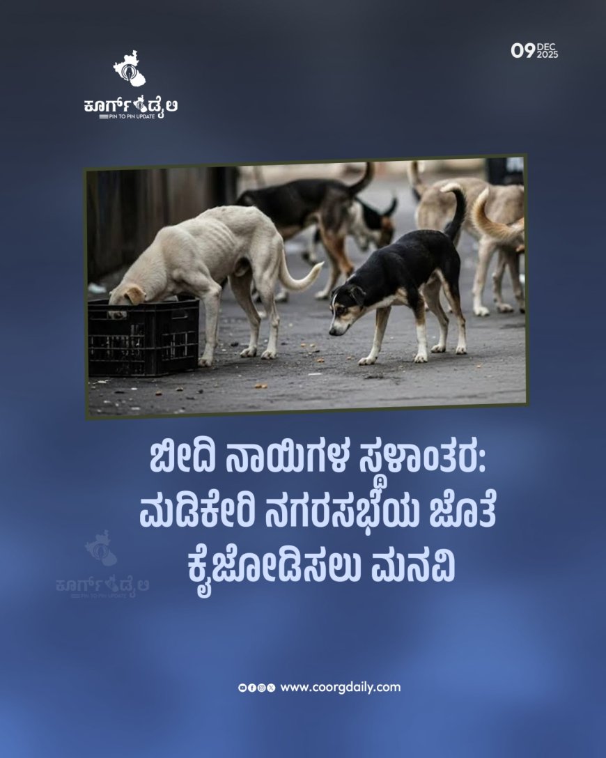 ಬೀದಿ ನಾಯಿಗಳ ಸ್ಥಳಾಂತರ: ನಗರಸಭೆಯ ಜೊತೆ ಕೈಜೋಡಿಸಲು ಮನವಿ
