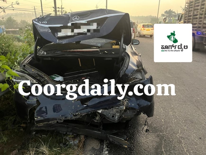 ಹುಣಸೂರಿನಲ್ಲಿ ಸುಂಟಿಕೊಪ್ಪ ಮೂಲದ ಉದ್ಯಮಿಯ ಕಾರು ಅಪಘಾತ