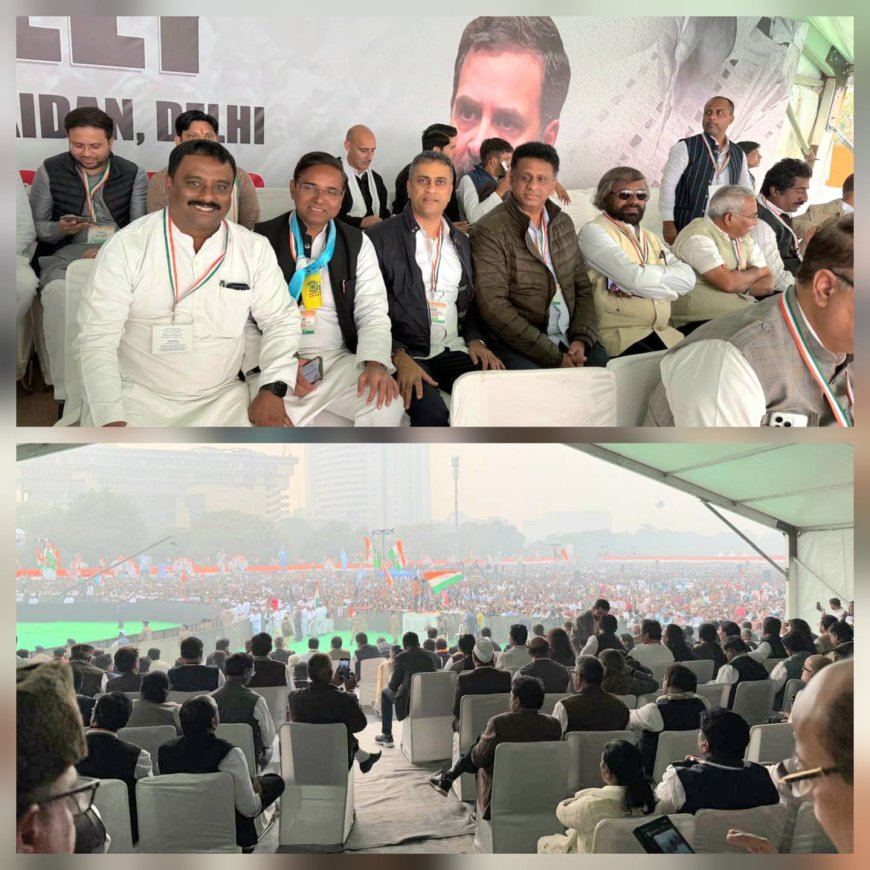 ದೆಹಲಿ:ವೋಟ್ ಚೋರ್ ಗದ್ದಿ ಚೋಡ್ ಪ್ರತಿಭಟನೆಯಲ್ಲಿ ಭಾಗವಹಿಸಿದ ಶಾಸಕ ಎಎಸ್ ಪೊನ್ನಣ್ಣ