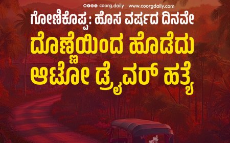 ಗೋಣಿಕೊಪ್ಪ:ಹೊಸ ವರ್ಷದ ದಿನವೇ ದೊಣ್ಣೆಯಿಂದ ಹೊಡೆದು ಆಟೋ ಡ್ರೈವರ್ ಹತ್ಯೆ