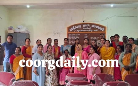 ನಾಪೋಕ್ಲುವಿನ ನಿವೃತ್ತ ಅಂಗನವಾಡಿ ಕಾರ್ಯಕರ್ತೆ ಎಂ.ಪಿ. ಜ್ಯೋತಿಗೆ ಪಂಚಾಯತ್ ವತಿಯಿಂದ ಸನ್ಮಾನ