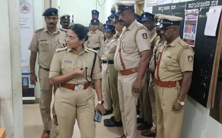 ಕುಶಾಲನಗರ ಪೊಲೀಸ್ ಠಾಣೆಗೆ ಭೇಟಿ ನೀಡಿದ ಎಸ್.ಪಿ ಬಿಂದು ಮಣಿ