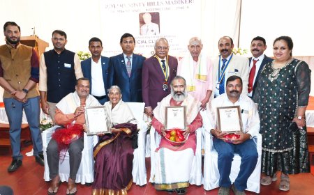 ಮಡಿಕೇರಿ ಮಿಸ್ಟಿ ಹಿಲ್ಸ್ ನಿಂದ ಮೂವರು ಸಾಧಕರಿಗೆ ಗೌರವ ಸನ್ಮಾನ;  ಪ್ರೇರಣೆಯಾಗುವಂಥ ಸಾಧಕರ ಕಥೆಗಳನ್ನು ದಾಖಲಿಸಿ; ರೋಟರಿ ಗವನ೯ರ್ ರಾಮಕೖಷ್ಣ ಕರೆ
