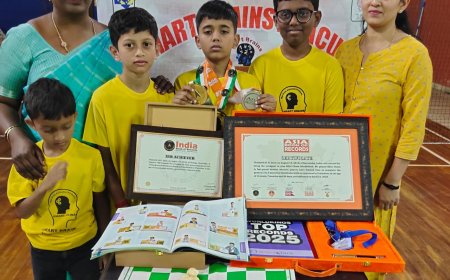 ಅಬಾಕಸ್ ಅಕಾಡೆಮಿಯಿಂದ ಪ್ರತಿಭಾ ಪರೀಕ್ಷೆ;  ಏಷ್ಯಾ ಬುಕ್ ಆಫ್ ರೆಕಾರ್ಡ್ ನಲ್ಲಿ  ವಿದ್ಯಾರ್ಥಿಗಳ ಸಾಧನೆ