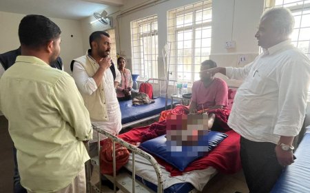 ಅಪಘಾತದಲ್ಲಿ ಗಾಯಗೊಂಡು ಆಸ್ಪತ್ರೆಯಲ್ಲಿ ಚಿಕಿತ್ಸೆ ಪಡೆಯುತ್ತಿರುವ ಕಾಂಗ್ರೆಸ್ ಮುಖಂಡ ಅಣ್ಣಪ್ಪ ಅವರ ಆರೋಗ್ಯ ವಿಚಾರಿಸಿದ ಶಾಸಕ ಡಾ.ಮಂತರ್ ಗೌಡ