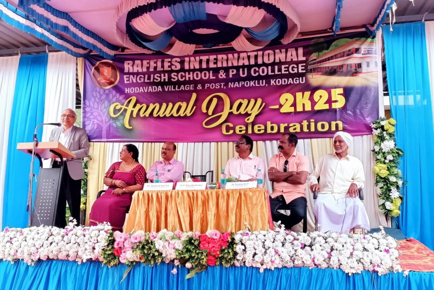 ರಾಫೆಲ್ಸ್ ಇಂಟರ್ನ್ಯಾಷನಲ್ ಸ್ಕೂಲ್ ಹಾಗೂ ಕಾಲೇಜು ವಾರ್ಷಿಕೋತ್ಸವ ಸಂಭ್ರಮ:  ಆಧುನಿಕ ಯುಗ ನೈಸರ್ಗಿಕ ಜಗತ್ತು ಮರೆತು ಎಐ ತಂತ್ರಜ್ಞಾನದತ್ತ ಮುಖ ಮಾಡುತ್ತಿರುವುದು ದುಃಖಕರ: ವಕೀಲ ಬಾಲಸುಬ್ರಹ್ಮಣ್ಯ ಕಂಜರ್ಪಣೆ ಅಭಿಪ್ರಾಯ