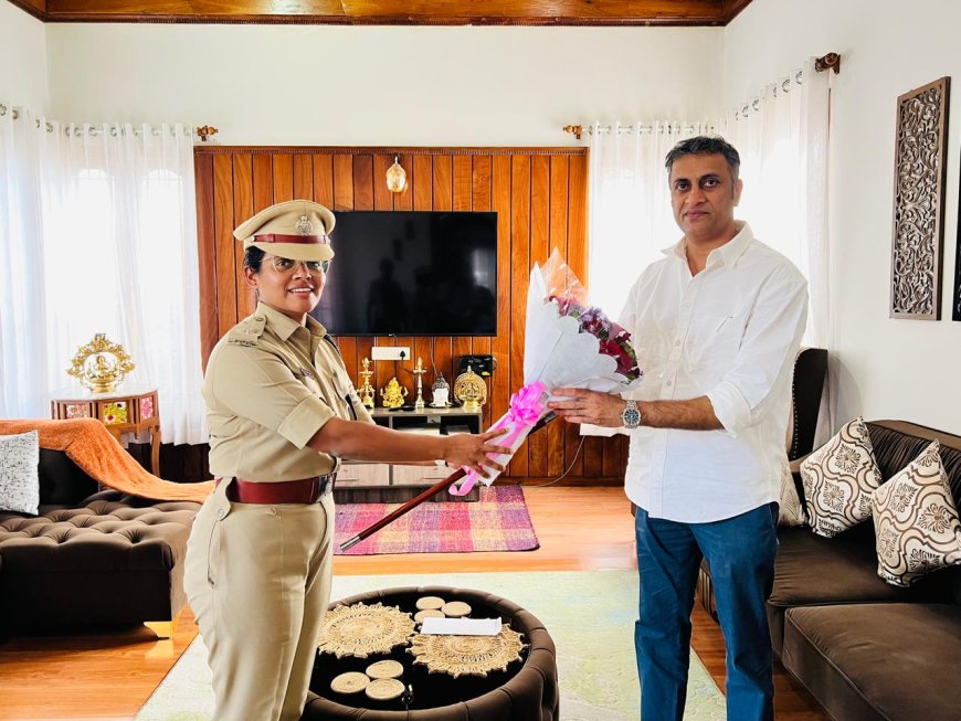 ಶಾಸಕ‌ ಎಎಸ್ ಪೊನ್ನಣ್ಣ ಅವರನ್ನು ಭೇಟಿ ಮಾಡಿದ ನೂತನ ಎಸ್.ಪಿ ಬಿಂದು ಮಣಿ