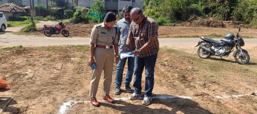 ಮಡಿಕೇರಿ:ಪೊಲೀಸ್ ವಸತಿ ಗೃಹಗಳನ್ನು ನಿರ್ಮಿಸಲಿರುವ ಸ್ಥಳ ಪರಿಶೀಲನೆ ‌ನಡೆಸಿದ ಎಸ್.ಪಿ ಬಿಂದು ಮಣಿ