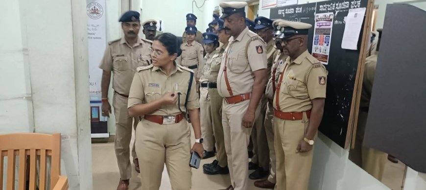 ಕುಶಾಲನಗರ ಪೊಲೀಸ್ ಠಾಣೆಗೆ ಭೇಟಿ ನೀಡಿದ ಎಸ್.ಪಿ ಬಿಂದು ಮಣಿ