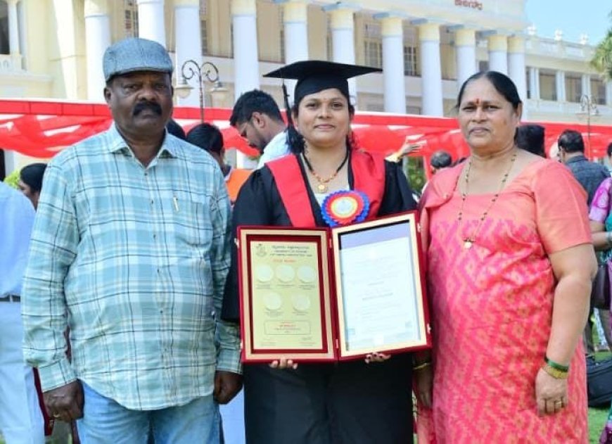 ಸುಂಟಿಕೊಪ್ಪ: ಸ್ನಾತಕೋತ್ತರ ಪದವಿಯಲ್ಲಿ ಬಿ.ಪಿ‌ ಕೃತಿಕಾ ಅವರಿಗೆ ಐದು ಚಿನ್ನದ ಪದಕ