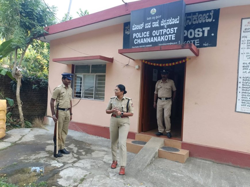 ಅಮ್ಮತ್ತಿ, ಪಾಲಿಬೆಟ್ಟ ಮತ್ತು ಚೆನ್ನಯ್ಯನ ಕೋಟೆ ಪೊಲೀಸ್ ಉಪ‌ ಠಾಣೆಗಳಿಗೆ ಭೇಟಿ ನೀಡಿದ ಎಸ್.ಪಿ ಬಿಂದುಮಣಿ