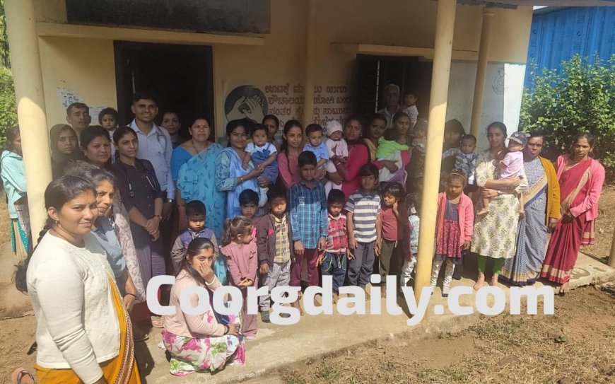 ನಾಪೋಕ್ಲು; ಅಂಗನವಾಡಿ ಕೇಂದ್ರದಲ್ಲಿ ಯಶಸ್ವಿಯಾಗಿ ನಡೆದ  ಅನೀಮಿಯ ಕಾರ್ಯಗಾರ ಹಾಗೂ ಮಕ್ಕಳ ಆರೋಗ್ಯ ತಪಾಸಣೆ