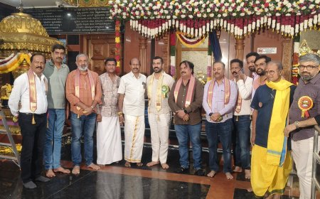 ಕುಶಾಲನಗರ; ಶ್ರೀ ವಾಸವಿ ಕನ್ನಿಕಾ ಪರಮೇಶ್ವರಿ ದೇವಸ್ಥಾನದಲ್ಲಿ ಆಯೋಜಿಸಲಾಗಿದ್ದ ಬ್ರಹ್ಮ ಕಲಶೋತ್ಸವದಲ್ಲಿ ಭಾಗವಹಿಸಿದ ಶಾಸಕ ಡಾ.ಮಂತರ್ ಗೌಡ