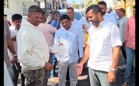 ರಸ್ತೆ ಕಾಮಗಾರಿ ಉದ್ಘಾಟನೆಗೆ ಬಂದ ಶಾಸಕರು ಕಾಮಗಾರಿ ವೀಕ್ಷಿಸಿ ಅತೃಪ್ತಗೊಂಡು ಉದ್ಘಾಟಿಸದೆ ವಾಪಸ್