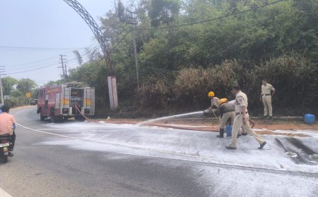 ಮಡಿಕೇರಿ:ರಾಷ್ಟ್ರೀಯ ಹೆದ್ದಾರಿಯಲ್ಲಿ ಇಂಧನ ಸೋರಿಕೆ