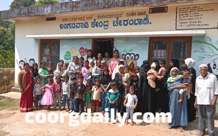 ಚೇರಂಬಾಣೆ ಅಂಗನವಾಡಿ ಕೇಂದ್ರದಲ್ಲಿ ಜಂತಹುಳ ನಿವಾರಣ ಮತ್ತು ಅನೀಮಿಯ ಆರೋಗ್ಯ ತಪಾಸಣಾ ಕಾರ್ಯಕ್ರಮ