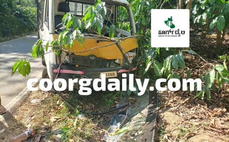 ಸಿದ್ದಾಪುರ:ಕಾಡುಕೋಣ ಡಿಕ್ಕಿಯಾಗಿ ಗೂಡ್ಸ್ ವಾಹನ ಪಲ್ಟಿ