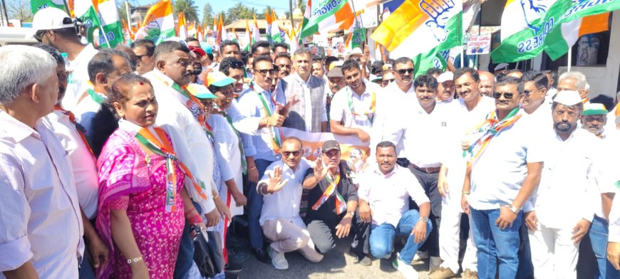 ಗೋಣಿಕೊಪ್ಪ; ಮಹಾತ್ಮ‌ ಗಾಂಧಿ ನರೇಗಾ ಬಚಾವೋ ಸಂಗ್ರಮ;ಐದು ಕಿಲೋಮೀಟರ್ ಕಾಲ್ನಡಿಗೆ ಜಾಥಾ