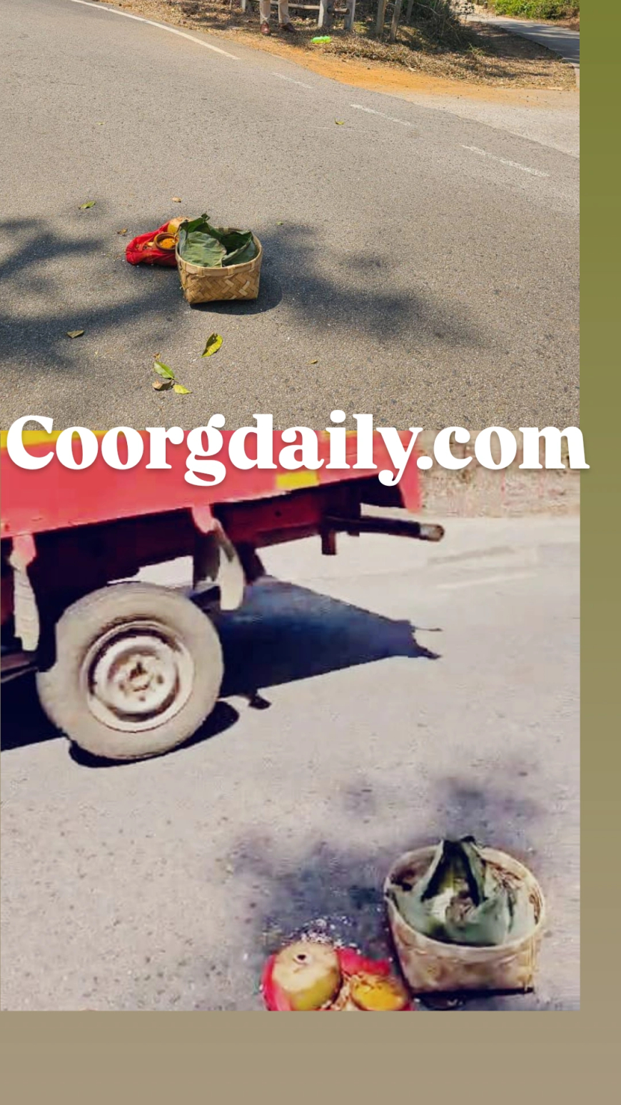 ನಾಪೋಕ್ಲು; ಬೇತು, ಬಲಂಬೇರಿ ಗ್ರಾಮದ ಮುಖ್ಯರಸ್ತೆ ಮಧ್ಯದಲ್ಲೇ ವಾಮಾಚಾರಮಾಡಿದ ಕುರುಹು ಪತ್ತೆ