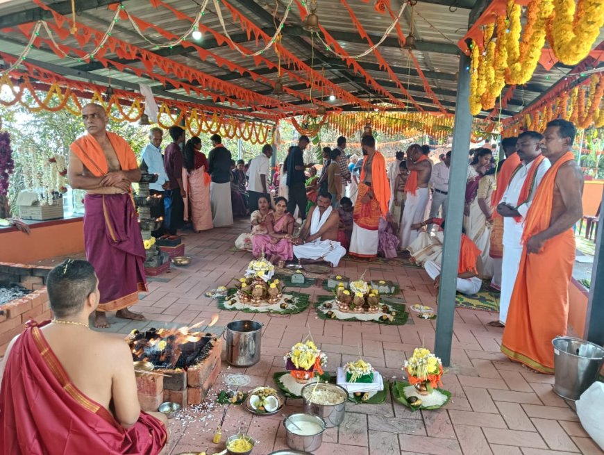 ಹೆಮ್ಮೆತ್ತಾಳಿನಲ್ಲಿ ಚಾಮುಂಡೇಶ್ವರಿ ದೇವಿ ಅಷ್ಟಬಂಧ ಬ್ರಹ್ಮ ಕಲಶ ಮುಹೂರ್ತ