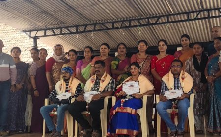 ಗೋಣಿಕೊಪ್ಪ:ಸರ್ಕಾರಿ ಮಾದರಿ ಪ್ರಾಥಮಿಕ ಶಾಲಾಭಿವೃದ್ಧಿ ಮತ್ತು‌ ಮೇಲುಸ್ತುವಾರಿ ಸಮಿತಿ ವತಿಯಿಂದ ಸನ್ಮಾನ