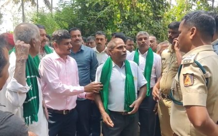 ಅರಣ್ಯ ಜಮೀನು ತೆರವು ಕಾರ್ಯ ಅರಣ್ಯಾಧಿಕಾರಿ ಹಾಗೂ ರೈತರ ನಡುವೆ ಮಾತಿನ ಚಕಮಕಿ