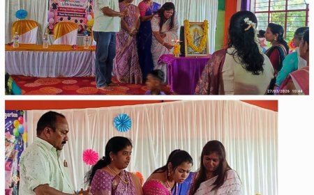 ಆಲೂರು ಸಿದ್ದಾಪುರ ಅದಿತಿ ಲಿಟ್ಲ್ ಫೀಟ್ಸ್ ಕಿಂಡರ್ ಗಾರ್ಡನ್  ಶಾರದಾ ಅಕಾಡೆಮಿಯಲ್ಲಿ ಯುಕೆಜಿ ಮಕ್ಕಳಿಗೆ ಬೀಳ್ಕೊಡುಗೆ ಕಾರ್ಯಕ್ರಮ