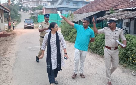 ಪೊಲೀಸ್ ವಸತಿ ಗೃಹ ಸಮುಚ್ಚಯ ಮತ್ತು ಅಬ್ಬಿ ಫಾಲ್ಸ್ ಬಳಿಯ ಸಮುದಾಯ ಭವನಗಳಿಗೆ ಭೇಟಿ ನೀಡಿ ಪರಿಶೀಲನೆ ನಡೆಸಿದ ಎಸ್.ಪಿ ಬಿಂದುಮಣಿ