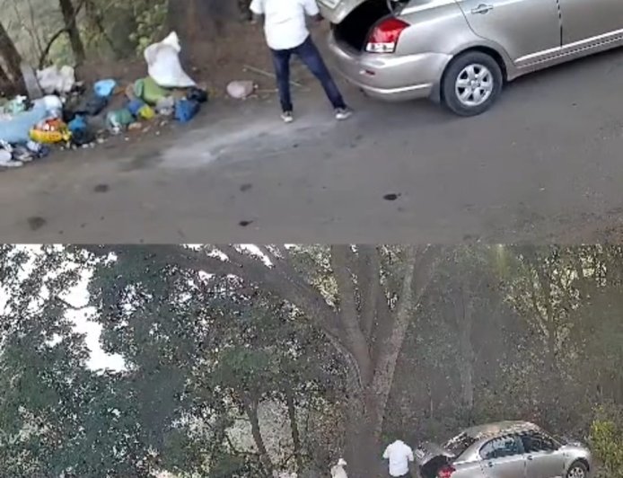 ಸಿದ್ದಾಪುರ;ಕಾವೇರಿ ಸೇತುವೆ ಬಳಿ ಕಸ ಬಿಸಾಡಿದ ವ್ಯಕ್ತಿಗೆ ದಂಡ ಕ್ಯಾಮೆರಾದಲ್ಲಿ ಸೆರೆ