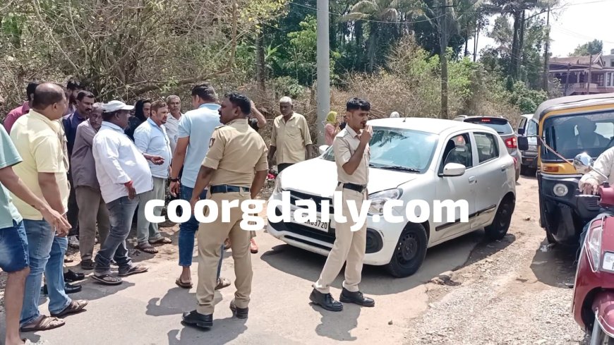 ನಾಪೋಕ್ಲು :ರಸ್ತೆ ಬದಿ ತೆರಳುತ್ತಿದ್ದ ಪಾದಾಚಾರಿ ತಾಯಿ-ಮಗಳಿಗೆ ಕಾರು ಡಿಕ್ಕಿ