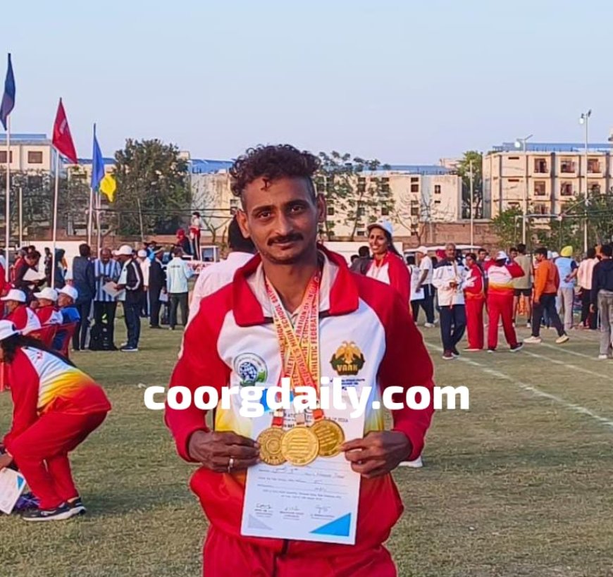 ರಾಷ್ಟ್ರೀಯ ಮಾಸ್ಟರ್ಸ್ ಅಥ್ಲೆಟಿಕ್ ನಲ್ಲಿ ಚಿನ್ನದ ಪದಕ ಪಡೆದ ಚೆಯ್ಯಂಡಾಣೆಯ ಗಗನ್ ಮೇದಪ್ಪ