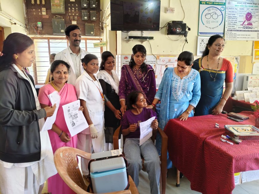 ಚೇರಂಬಾಣೆಯಲ್ಲಿ ಹೆಣ್ಣು ಮಕ್ಕಳಿಗೆ ಹೆಚ್‍ಪಿವಿ ಲಸಿಕೆ ವಿತರಣೆ